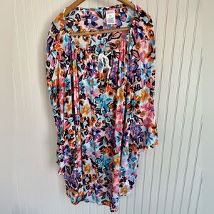 Anne Cole Bright Floral Swim Cover Up Size Medium